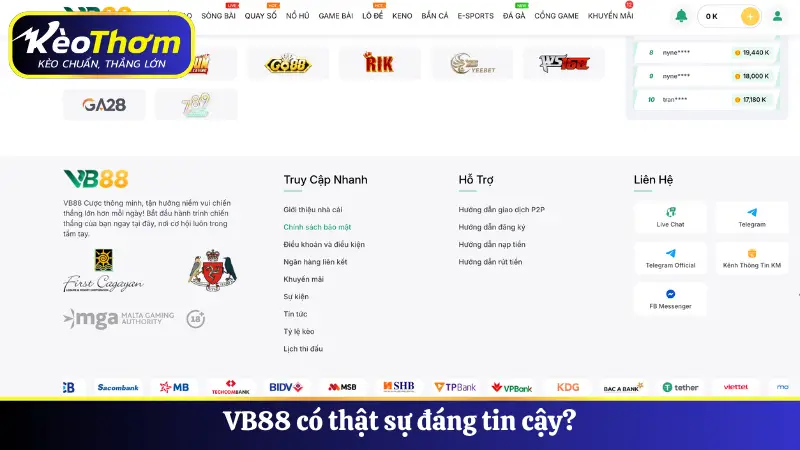 VB88 - Toàn Diện Từ A Đến Z Về Nhà Cái Đổi Thưởng Số 1 5 VB88 có thật sự đáng tin cậy?